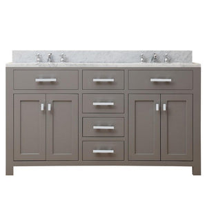 Water Creation Vanity Water Creation MADISON60G Madison 60 Inch Cashmere Grey Double Sink Bathroom Vanity