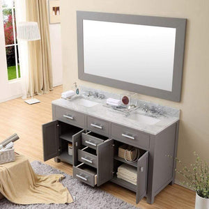 Water Creation Vanity Water Creation MADISON60G Madison 60 Inch Cashmere Grey Double Sink Bathroom Vanity