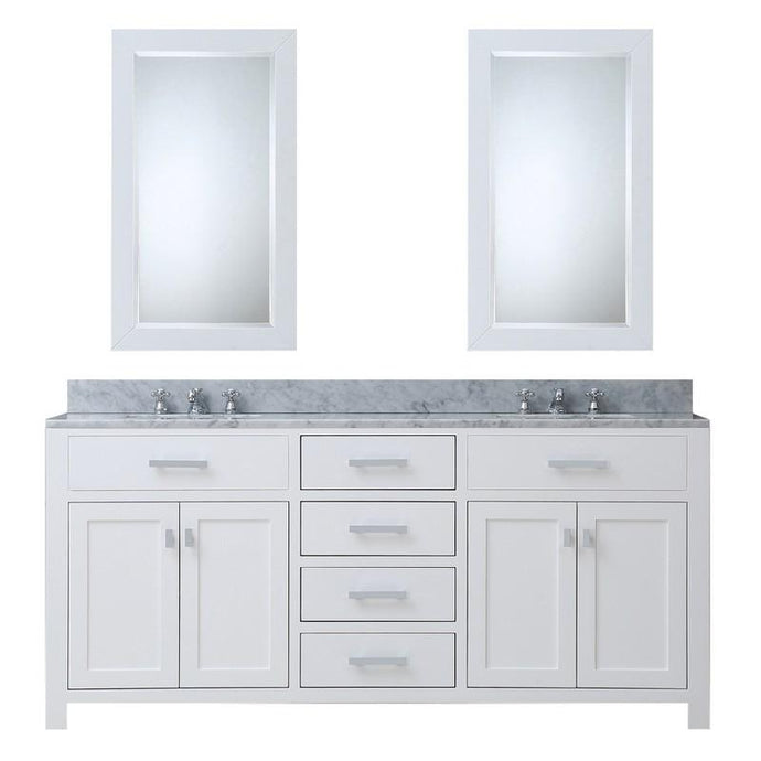 Water Creation Vanity Water Creation MADISON60WC Madison 60 Inch Pure White Double Sink Bathroom Vanity With 2 Matching Framed Mirrors