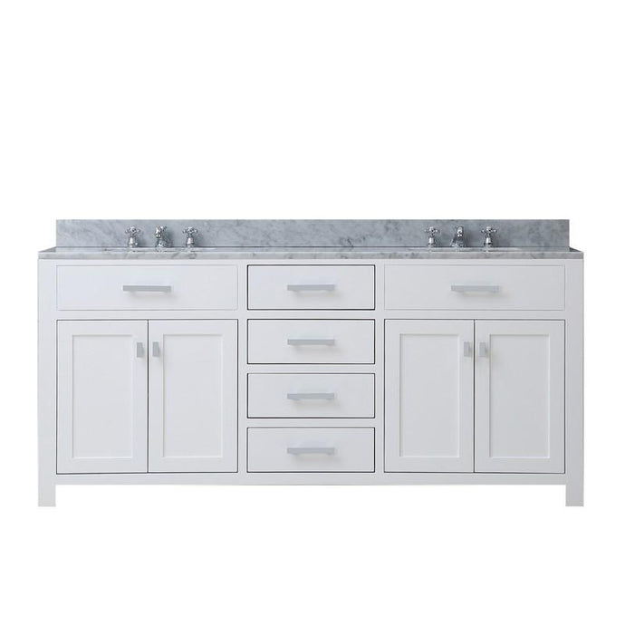 Water Creation Vanity Water Creation MADISON72W Madison 72 Inch Pure White Double Sink Bathroom Vanity