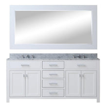 Load image into Gallery viewer, Water Creation Vanity Water Creation MADISON72WB Madison 72 Inch Pure White Double Sink Bathroom Vanity With Matching Large Framed Mirror