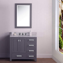 Load image into Gallery viewer, Water Creation Vanity Water Creation MS36CW01CG-R24000000 36 Inch Wide Cashmere Grey Single Sink Bathroom Vanity With Matching Mirror From The Madison Collection