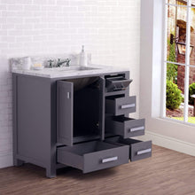 Load image into Gallery viewer, Water Creation Vanity Water Creation MS36CW01CG-R24000000 36 Inch Wide Cashmere Grey Single Sink Bathroom Vanity With Matching Mirror From The Madison Collection