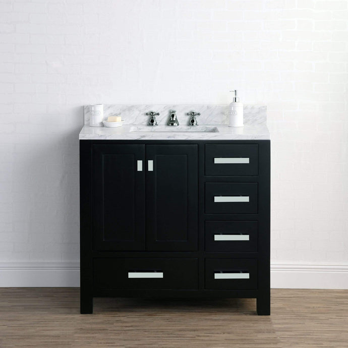Water Creation Vanity Water Creation MS36CW01ES-000BX0901 36 Inch Wide Dark Espresso Single Sink Bathroom Vanity With Faucets From The Madison Collection