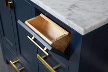 Load image into Gallery viewer, Water Creation Vanity Water Creation MS36CW06MB-000000000 Madison 36-Inch Single Sink Carrara White Marble Vanity In Monarch Blue