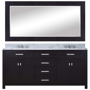 Water Creation Vanity Water Creation MS60CW01ES-R60000000 60 Inch Espresso Double Sink Bathroom Vanity With Matching Framed Mirror From The Madison Collection