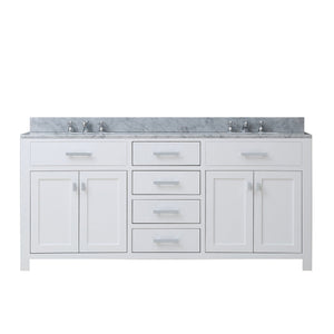 Water Creation Vanity Water Creation MS60CW01PW-000BX0901 60 Inch Pure White Double Sink Bathroom Vanity With Faucet From The Madison Collection