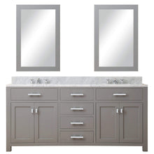 Load image into Gallery viewer, Water Creation Vanity Water Creation MS72CW01CG-R24BX0901 72 Inch Cashmere Grey Double Sink Bathroom Vanity With 2 Matching Framed Mirrors And Faucets From The Madison Collection