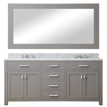 Load image into Gallery viewer, Water Creation Vanity Water Creation MS72CW01CG-R72000000 72 Inch Cashmere Grey Double Sink Bathroom Vanity With Matching Large Framed Mirror From The Madison Collection