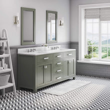 Load image into Gallery viewer, Water Creation Vanity Water Creation MS72CW01GN-000000000 Madison 72 Inch Double Sink Carrara White Marble Countertop Vanity in Glacial Green
