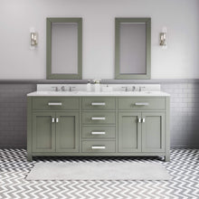 Load image into Gallery viewer, Water Creation Vanity Water Creation MS72CW01GN-000000000 Madison 72 Inch Double Sink Carrara White Marble Countertop Vanity in Glacial Green