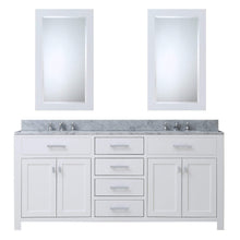 Load image into Gallery viewer, Water Creation Vanity Water Creation MS72CW01PW-R24000000 72 Inch Pure White Double Sink Bathroom Vanity With 2 Matching Framed Mirrors From The Madison Collection