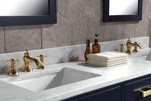 Load image into Gallery viewer, Water Creation Vanity Water Creation MS72CW06MB-000FX1306 Madison 72-Inch Double Sink Carrara White Marble Vanity In Monarch Blue  With F2-0013-06-FX Lavatory Faucet(s)