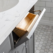 Load image into Gallery viewer, Water Creation Vanity Water Creation PA60A-0100CG Palace 60 Inch Quartz Carrara Cashmere Grey Bathroom Vanity Set in Chrome