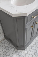 Load image into Gallery viewer, Water Creation Vanity Water Creation PA60A-0600CG Palace 60 Inch Quartz Carrara Cashmere Grey Bathroom Vanity Set in Satin Brass and Mirrors only in Chrome