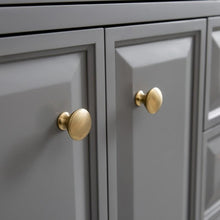 Load image into Gallery viewer, Water Creation Vanity Water Creation PA60A-0600CG Palace 60 Inch Quartz Carrara Cashmere Grey Bathroom Vanity Set in Satin Brass and Mirrors only in Chrome