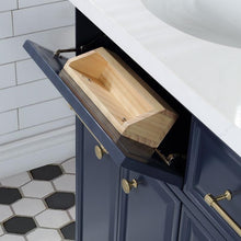Load image into Gallery viewer, Water Creation Vanity Water Creation PA60B-0600MB Palace 60 Inch Double Sink White Quartz Countertop Vanity in Monarch Blue and Mirrors