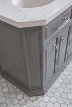 Load image into Gallery viewer, Water Creation Vanity Water Creation PA60QZ01CG-E18BX0901 60&quot;&quot; Palace Collection Quartz Carrara Cashmere Grey Bathroom Vanity Set With Hardware And F2-0009 Faucets, Mirror in Chrome Finish