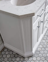 Load image into Gallery viewer, Water Creation Vanity Water Creation PA60QZ01PW-E18000000 60&quot;&quot; Palace Collection Quartz Carrara Pure White Bathroom Vanity Set With Hardware, Mirror in Chrome Finish