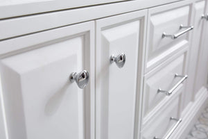 Water Creation Vanity Water Creation PA60QZ01PW-E18000000 60"" Palace Collection Quartz Carrara Pure White Bathroom Vanity Set With Hardware, Mirror in Chrome Finish