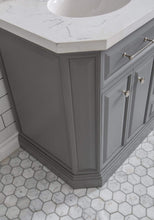 Load image into Gallery viewer, Water Creation Vanity Water Creation PA60QZ05CG-E18FX1305 60&quot;&quot; Palace Collection Quartz Carrara Cashmere Grey Bathroom Vanity Set With Hardware And F2-0013 Faucets, Mirror in Polished Nickel (PVD) Finish