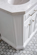 Load image into Gallery viewer, Water Creation Vanity Water Creation PA60QZ05PW-000BX0905 60&quot;&quot; Palace Collection Quartz Carrara Pure White Bathroom Vanity Set With Hardware And F2-0009 Faucets in Polished Nickel (PVD) Finish