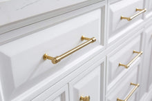 Load image into Gallery viewer, Water Creation Vanity Water Creation PA60QZ06PW-000FX1306 60&quot;&quot; Palace Collection Quartz Carrara Pure White Bathroom Vanity Set With Hardware And F2-0013 Faucets in Satin Gold Finish And Only Mirrors in Chrome Finish