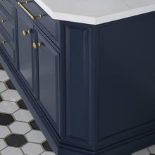Load image into Gallery viewer, Water Creation Vanity Water Creation PA72B-0600MB Palace 72 Inch Double Sink White Quartz Countertop Vanity in Monarch Blue and Mirrors