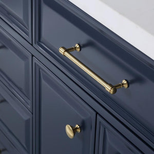 Water Creation Vanity Water Creation PA72B-0600MB Palace 72 Inch Double Sink White Quartz Countertop Vanity in Monarch Blue and Mirrors