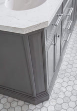 Load image into Gallery viewer, Water Creation Vanity Water Creation PA72QZ01CG-000TL1201 72&quot;&quot; Palace Collection Quartz Carrara Cashmere Grey Bathroom Vanity Set With Hardware And F2-0012 Faucets in Chrome Finish