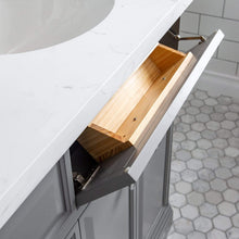 Load image into Gallery viewer, Water Creation Vanity Water Creation PA72QZ01CG-000TL1201 72&quot;&quot; Palace Collection Quartz Carrara Cashmere Grey Bathroom Vanity Set With Hardware And F2-0012 Faucets in Chrome Finish