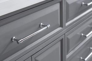 Water Creation Vanity Water Creation PA72QZ01CG-E18TL1201 72"" Palace Collection Quartz Carrara Cashmere Grey Bathroom Vanity Set With Hardware And F2-0012 Faucets, Mirror in Chrome Finish