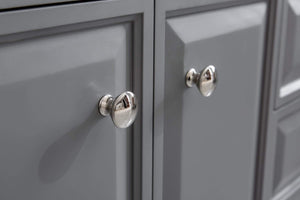 Water Creation Vanity Water Creation PA72QZ05CG-000BX0905 72"" Palace Collection Quartz Carrara Cashmere Grey Bathroom Vanity Set With Hardware And F2-0009 Faucets in Polished Nickel (PVD) Finish