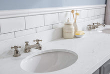 Load image into Gallery viewer, Water Creation Vanity Water Creation PA72QZ05CG-000BX0905 72&quot;&quot; Palace Collection Quartz Carrara Cashmere Grey Bathroom Vanity Set With Hardware And F2-0009 Faucets in Polished Nickel (PVD) Finish