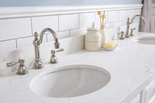 Load image into Gallery viewer, Water Creation Vanity Water Creation PA72QZ05PW-E18TL1205 72&quot;&quot; Palace Collection Quartz Carrara Pure White Bathroom Vanity Set With Hardware And F2-0012 Faucets, Mirror in Polished Nickel (PVD) Finish