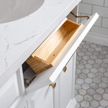 Load image into Gallery viewer, Water Creation Vanity Water Creation PA72QZ06PW-000FX1306 72&quot;&quot; Palace Collection Quartz Carrara Pure White Bathroom Vanity Set With Hardware And F2-0013 Faucets in Satin Gold Finish And Only Mirrors in Chrome Finish