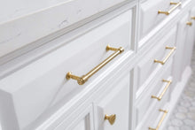 Load image into Gallery viewer, Water Creation Vanity Water Creation PA72QZ06PW-000FX1306 72&quot;&quot; Palace Collection Quartz Carrara Pure White Bathroom Vanity Set With Hardware And F2-0013 Faucets in Satin Gold Finish And Only Mirrors in Chrome Finish