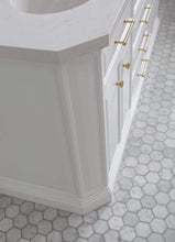 Load image into Gallery viewer, Water Creation Vanity Water Creation PA72QZ06PW-000FX1306 72&quot;&quot; Palace Collection Quartz Carrara Pure White Bathroom Vanity Set With Hardware And F2-0013 Faucets in Satin Gold Finish And Only Mirrors in Chrome Finish