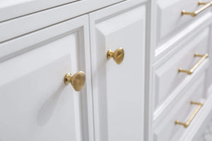 Water Creation Vanity Water Creation PA72QZ06PW-000FX1306 72"" Palace Collection Quartz Carrara Pure White Bathroom Vanity Set With Hardware And F2-0013 Faucets in Satin Gold Finish And Only Mirrors in Chrome Finish