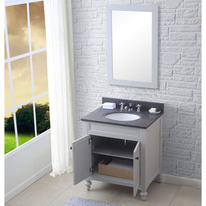 Water Creation Vanity Water Creation PO30BL03EG-R24000000 30 Inch Earl Grey Single Sink Bathroom Vanity With Matching Framed Mirror From The Potenza Collection