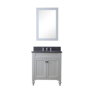 Water Creation Vanity Water Creation PO30BL03EG-R24000000 30 Inch Earl Grey Single Sink Bathroom Vanity With Matching Framed Mirror From The Potenza Collection