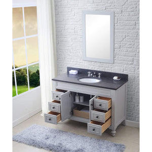Water Creation Vanity Water Creation PO48BL03EG-R24BX0901 48 Inch Earl Grey Single Sink Bathroom Vanity With Matching Framed Mirror And Faucet From The Potenza Collection