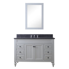 Load image into Gallery viewer, Water Creation Vanity Water Creation PO48BL03EG-R24BX0901 48 Inch Earl Grey Single Sink Bathroom Vanity With Matching Framed Mirror And Faucet From The Potenza Collection