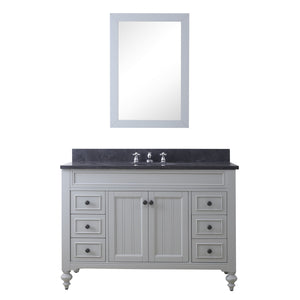 Water Creation Vanity Water Creation PO48BL03EG-R24BX0901 48 Inch Earl Grey Single Sink Bathroom Vanity With Matching Framed Mirror And Faucet From The Potenza Collection