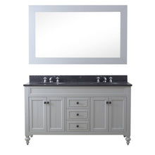 Load image into Gallery viewer, Water Creation Vanity Water Creation PO60BL03EG-R60000000 60 Inch Earl Grey Double Sink Bathroom Vanity With Matching Framed Mirror From The Potenza Collection