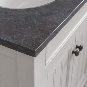 Water Creation Vanity Water Creation POTENZA30EGBF1 Potenza 30 Inch Bathroom Vanity in Earl Grey with Blue Limestone Top with Faucet and Mirror