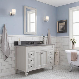 Water Creation Vanity Water Creation POTENZA48EGBF1 Potenza 48 Inch Bathroom Vanity in Earl Grey with Blue Limestone Top with Faucet and Mirror