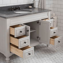 Load image into Gallery viewer, Water Creation Vanity Water Creation POTENZA48EGF1 Potenza 48 Inch Bathroom Vanity in Earl Grey with Blue Limestone Top with Faucet