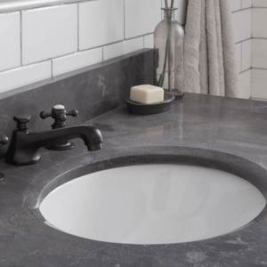 Water Creation Vanity Water Creation POTENZA48EGF1 Potenza 48 Inch Bathroom Vanity in Earl Grey with Blue Limestone Top with Faucet
