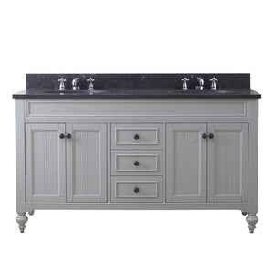 Water Creation Vanity Water Creation POTENZA60EG Potenza 60 Inch Earl Grey Double Sink Bathroom Vanity